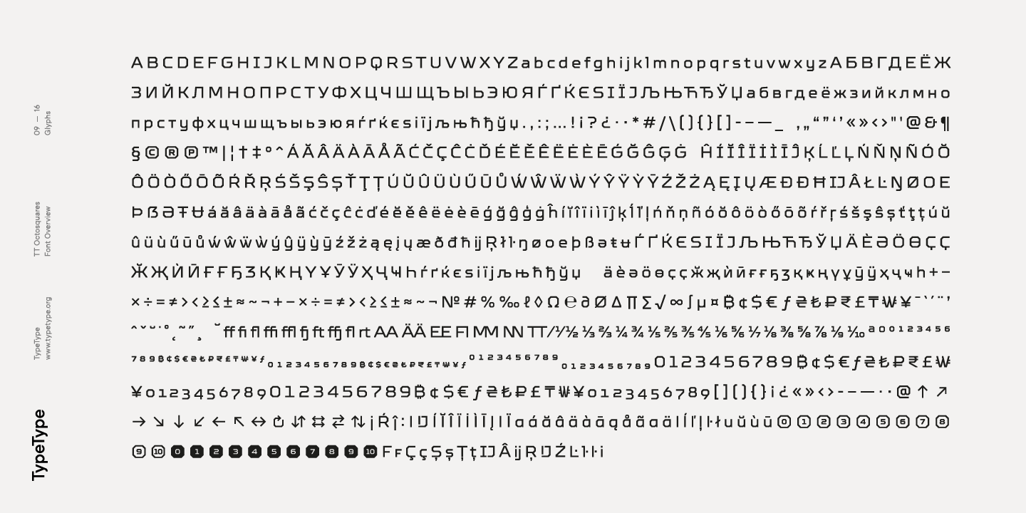 Пример шрифта TT Octosquares Condensed Bold Italic